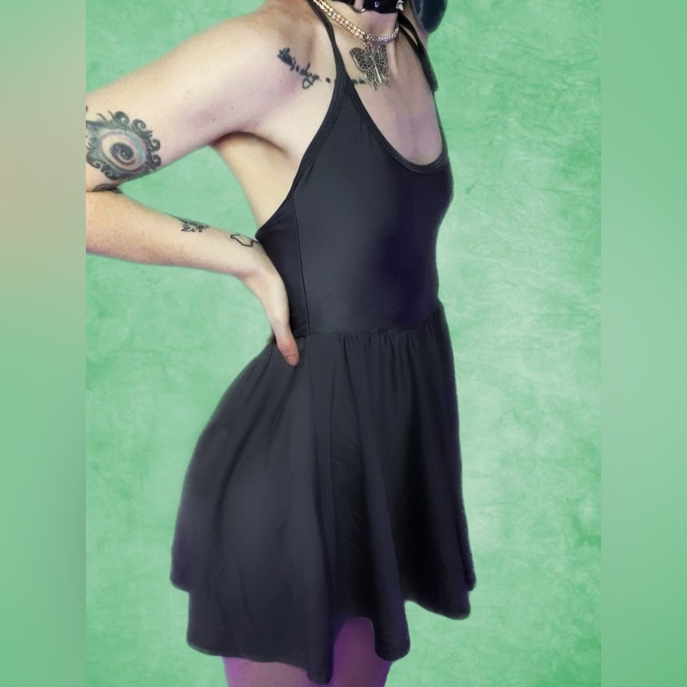 American Apparel Grey silver mini skater dress size XS